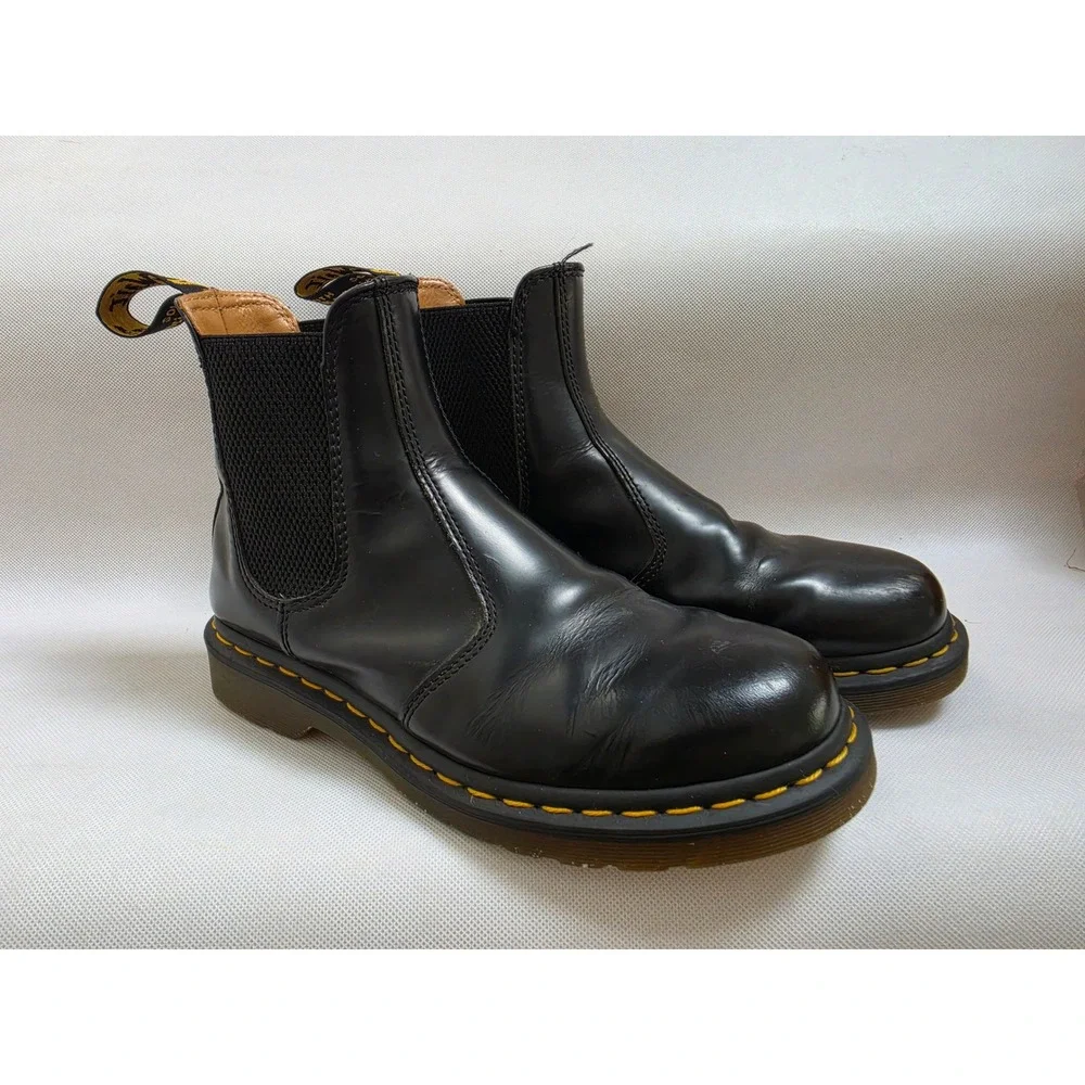 Dr. Martens Men's 2976 Chelsea Boots Black Leather Size 7